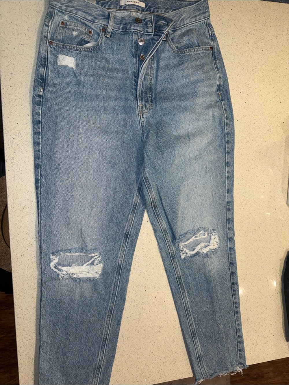PacSun Light Blue Distressed Women’s Relaxed Jeans